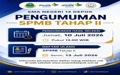 INFORMASI DAFTAR ULANG SPMB 2026/2027 TAHAP 2 SMAN 14 DEPOK